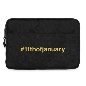 né le 11 janvier Anniversaire anniversaire - Sacoche pour ordinateur portable 13 pouces - noir - Devant