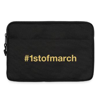 né le 1er mars Anniversaire anniversaire - Sacoche pour ordinateur portable 13 pouces - noir - Devant