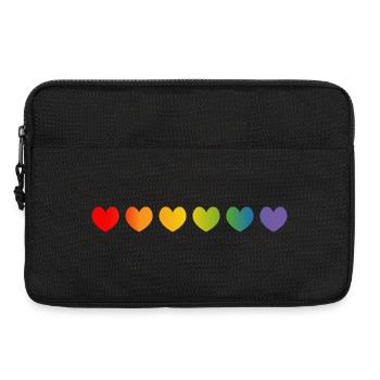 Rainbow Hearts Gradient - Laptop bag 13" - black - Front