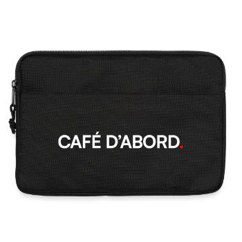 CAFÉ D’ABORD – Humour bureau lundi matin - Sacoche pour ordinateur portable 13 pouces - noir - Devant