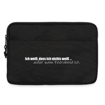 Ich weiß, dass ich nichts weiß ... außer - Laptoptasche 13" - Schwarz - Vorne
