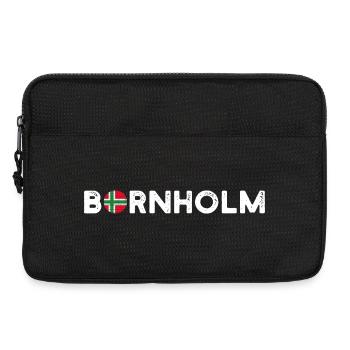 Bornholm Flagge Schriftzug - Laptoptasche 13" - Schwarz - Vorne