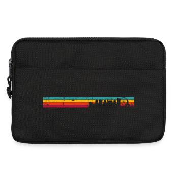 Silhouette rétro Skyline Sunset - Sacoche pour ordinateur portable 13 pouces - noir - Devant