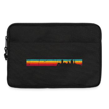 Retro Sunset Skyline - Laptop bag 13" - black - Front