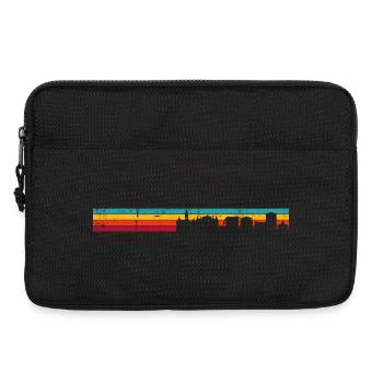 Silhouette des Sonnenuntergangs-Skyline-Verlaufs - Laptoptasche 13" - Schwarz - Vorne