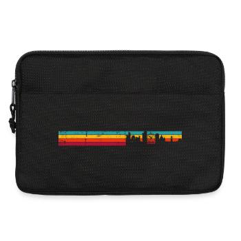 Rayures de la ligne d’horizon du coucher de soleil - Sacoche pour ordinateur portable 13 pouces - noir - Devant