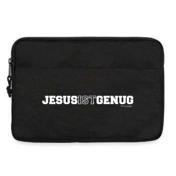 JESUS IST GENUG Bibelvers Spruch christlich - Laptoptasche 13" - Schwarz - Vorne