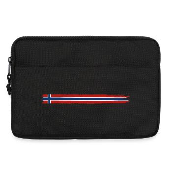 Drapeau de la Norvège - Cadeau Nature des Fêtes - Sacoche pour ordinateur portable 13 pouces - noir - Devant