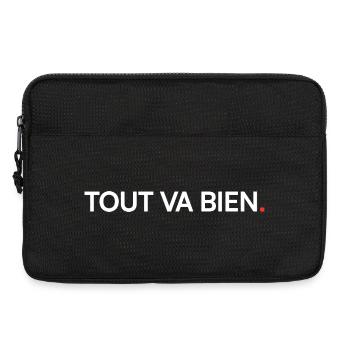 Tout va bien humour ironique moderne - Sacoche pour ordinateur portable 13 pouces - noir - Devant