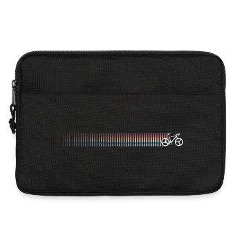 Rainbow Gradient Bicycle Silhouette - Laptop bag 13" - black - Front