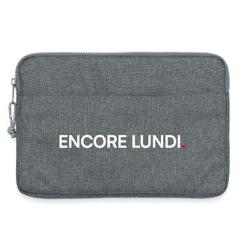 ENCORE LUNDI – Humour open space travail - Sacoche pour ordinateur portable 13 pouces - gris chiné - Devant