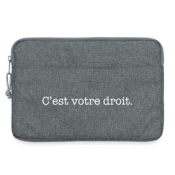 « C’est votre droit » – Citation inspirante - Sacoche pour ordinateur portable 13 pouces - gris chiné - Devant