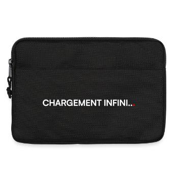 Chargement infini humour fatigue travail - Sacoche pour ordinateur portable 13 pouces - noir - Devant