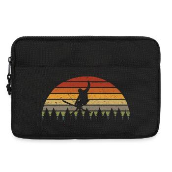 Sunset Snowboarder in Pines Retro Tee - Laptop bag 13" - black - Front