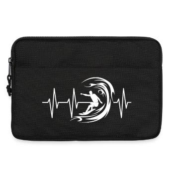 herzschlag puls ekg surfer wellen surfen symbol - Laptoptasche 13" - Schwarz - Vorne