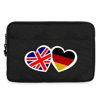 England und Deutschland Liebe - Laptoptasche 13" - Schwarz - Vorne