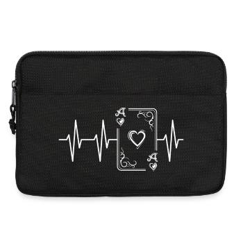 Spielkarte Herz Ass Puls Symbol icon Grafik - Laptoptasche 13" - Schwarz - Vorne