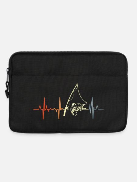 Vintage Angler Herzschlag - Laptoptasche 13" - Schwarz