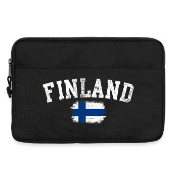 Emblème du drapeau du Brushflag de Finlande - Sacoche pour ordinateur portable 13 pouces - noir - Devant
