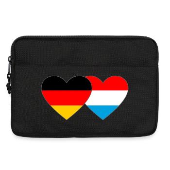 Allemagne Luxembourg Drapeau Coeur - Sacoche pour ordinateur portable 13 pouces - noir - Devant