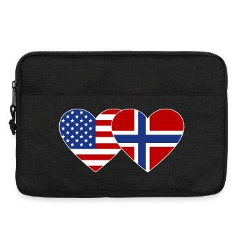 États-Unis Norvège Flag Heart - Sacoche pour ordinateur portable 13 pouces - noir - Devant