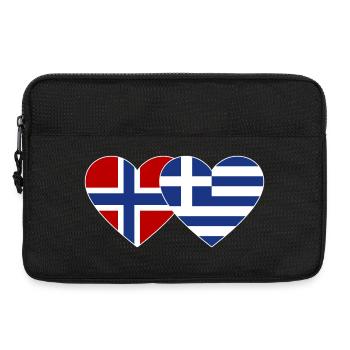 Norway Greece Flag Heart - Laptop bag 13" - black - Front