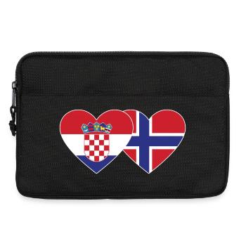 Croatie Norvège Flag Coeur - Sacoche pour ordinateur portable 13 pouces - noir - Devant