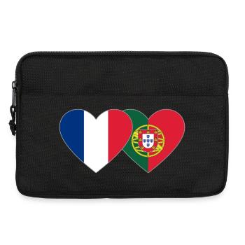 France Portugal Flag Coeur - Sacoche pour ordinateur portable 13 pouces - noir - Devant