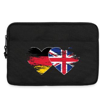 Deutschland Großbritannien Flagge used Herz - Laptoptasche 13" - Schwarz - Vorne
