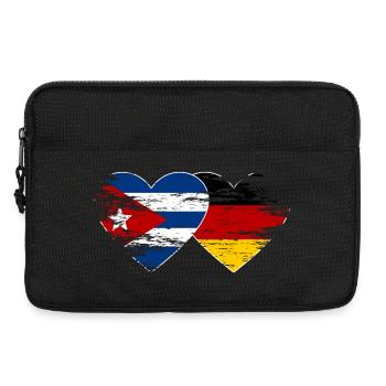 Cuba Germany flag used heart - Laptop bag 13" - black - Front