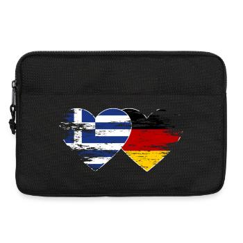 Greece Germany Flag used heart - Laptop bag 13" - black - Front