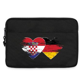 Croatie Allemagne drapeau utilisé coeur - Sacoche pour ordinateur portable 13 pouces - noir - Devant