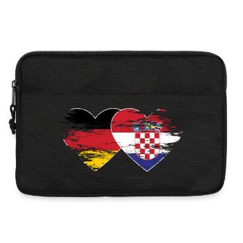 Allemagne Croatie drapeau utilisé coeur - Sacoche pour ordinateur portable 13 pouces - noir - Devant