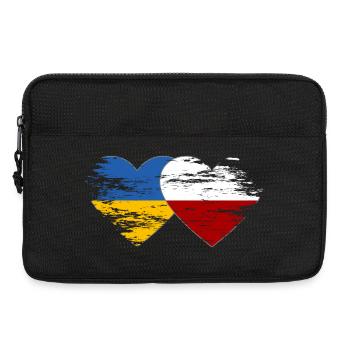 Ukraine Pologne Drapeau Coeur Utilisé - Sacoche pour ordinateur portable 13 pouces - noir - Devant
