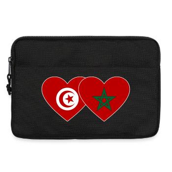 Tunisie Maroc Drapeau Coeur - Sacoche pour ordinateur portable 13 pouces - noir - Devant