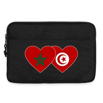 Marokko Tunesien Flagge Herz - Laptoptasche 13" - Schwarz - Vorne