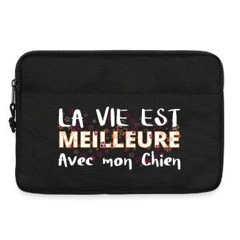 La Vie Est Meilleure Avec Mon Chien - Sacoche pour ordinateur portable 13 pouces - noir - Devant