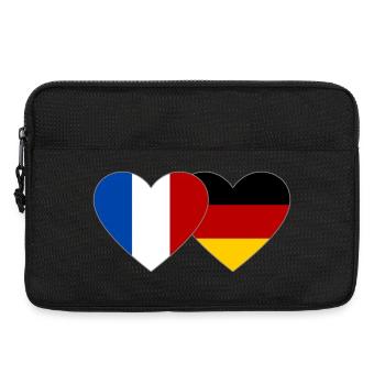 France Germany Flag Heart - Laptop bag 13" - black - Front