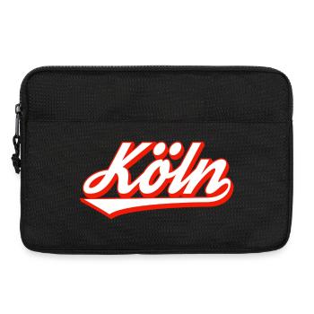 Design de lettrage en cologne avec contour rouge - Sacoche pour ordinateur portable 13 pouces - noir - Devant