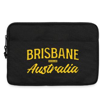 Brisbane Australien Gelb Typografie - Laptoptasche 13" - Schwarz - Vorne