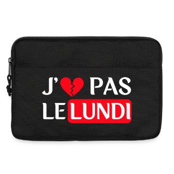 J'e n'aime pas le lundi - Version blanche - Sacoche pour ordinateur portable 13 pouces - noir - Devant
