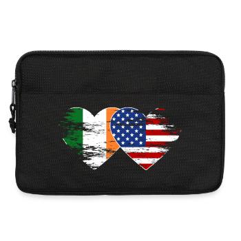Irlande États-Unis drapeau coeur utilisé - Sacoche pour ordinateur portable 13 pouces - noir - Devant