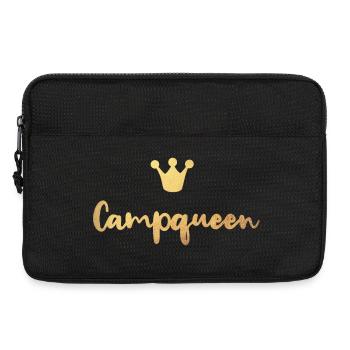 Camping Queen Königin Gold Luxus Camper Frau Krone - Laptoptasche 13" - Schwarz - Vorne