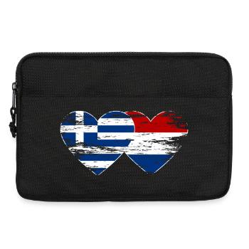 Greece Holland flag heart used - Laptop bag 13" - black - Front