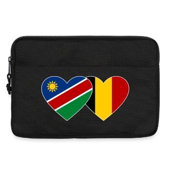 Namibia Belgium Flag Heart - Laptop bag 13" - black - Front