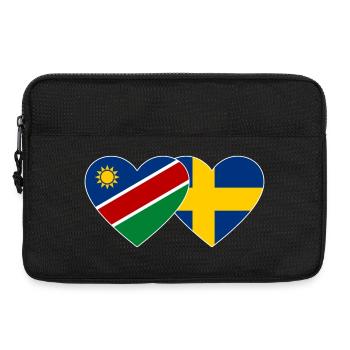 Namibia Sweden Flag Heart - Laptop bag 13" - black - Front