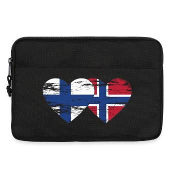 Finland Norway flag heart used used - Laptop bag 13" - black - Front