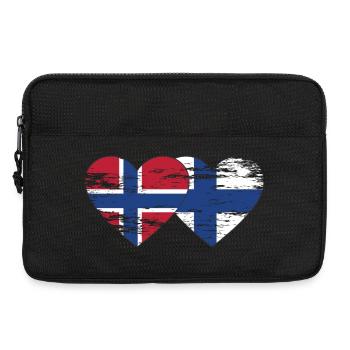 Norvège Finlande drapeau coeur utilisé - Sacoche pour ordinateur portable 13 pouces - noir - Devant