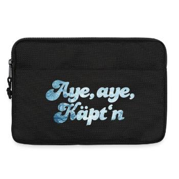 Aye Käpt'n Ahoi Moin maritim Segelschiff Meer - Laptoptasche 13" - Schwarz - Vorne
