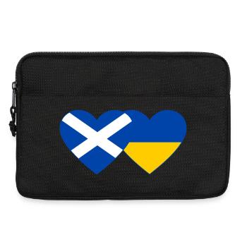 Schottland Ukraine Flagge Herz - Laptoptasche 13" - Schwarz - Vorne